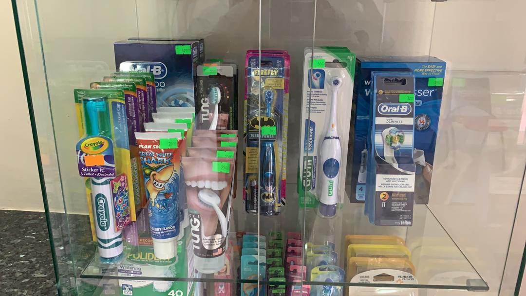 Schubbs Dental Clinics Toothshop : An image showing the range of products for sale at the toothshop